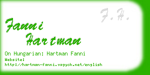 fanni hartman business card